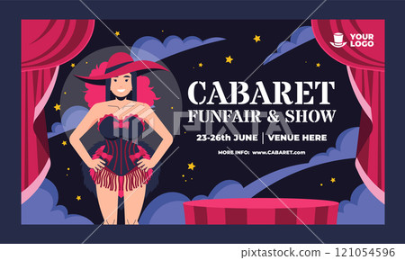 Flat cabaret twitch background 121054596