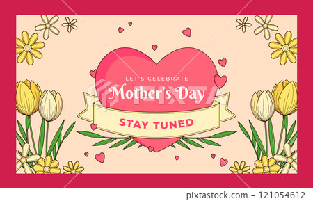 Hand drawn mother's day twitch background 121054612