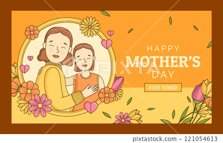 Hand drawn mother's day twitch background 121054613