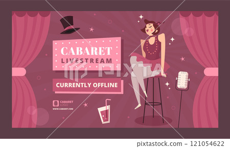 Hand drawn cabaret twitch background 121054622