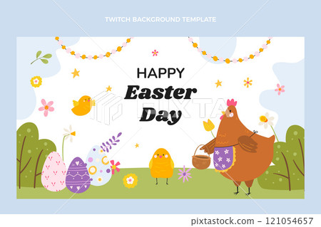 Flat easter twitch background Flat easter twitch background 121054657