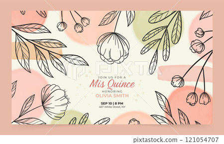 Watercolor quinceanera twitch background r 121054707