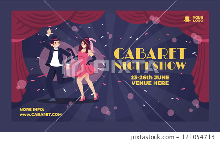 Hand drawn flat design cabaret template 121054713