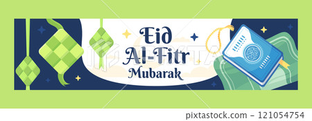 Flat eid al-fitr twitch banner 121054754