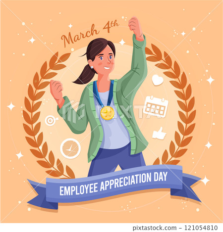Flat employee appreciation day illustration 121054810