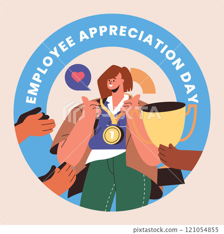 Flat employee appreciation day illustration Flat employee appreciation day illustration 121054855