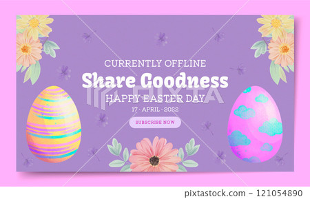 Watercolor easter twitch background 121054890