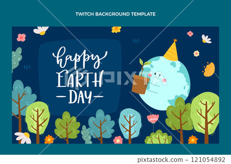 Flat earth day twitch background 121054892