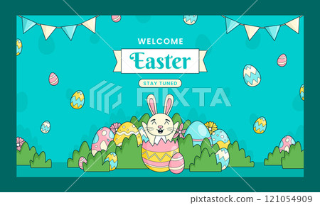 Hand drawn easter twitch background Hand drawn easter twitch background 121054909