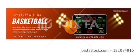 Realistic basketball twitch banner template Realistic basketball twitch banner template 121054910