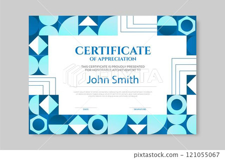 Gradient mosaic certificate template 121055067