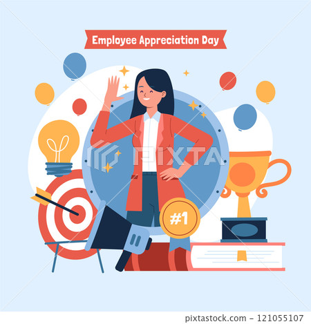 Flat employee appreciation day illustration 121055107