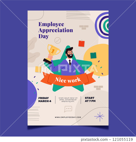 Flat employee appreciation day vertical poster template Flat employee appreciation day vertical poster template 121055119