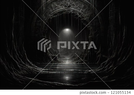 Enigmatic shadow gates, portals to realms shrouded in darkness and mystery - Generative AI Enigmatic shadow gates, portals to realms shrouded in darkness and mystery - Generative AI 121055134