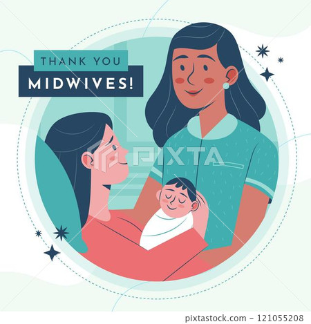 Organic flat midwives day illustration 121055208