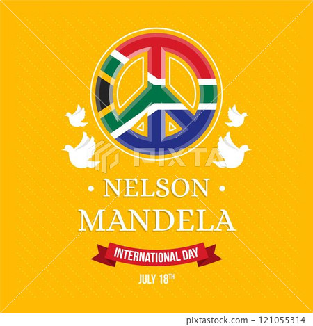 Flat nelson mandela international day illustration 121055314
