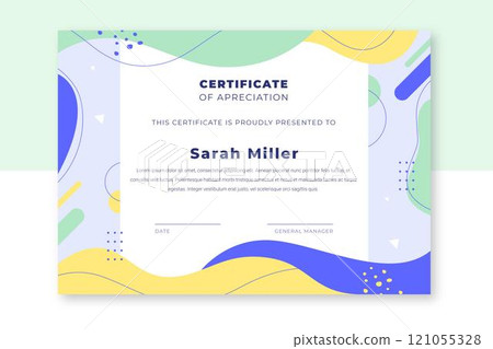 Flat design modern certificate template 121055328