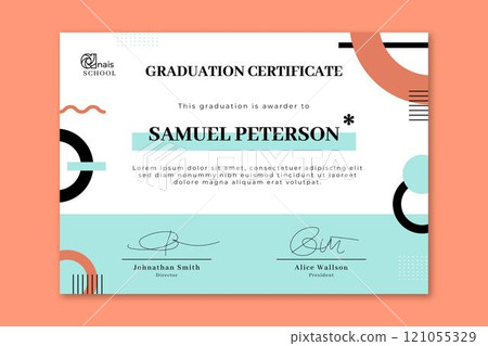 Flat design modern certificate template Flat design modern certificate template 121055329