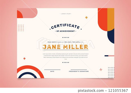 Flat design modern academic certificate 121055367