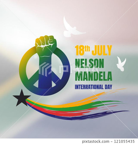 Gradient nelson mandela international day illustration 121055435