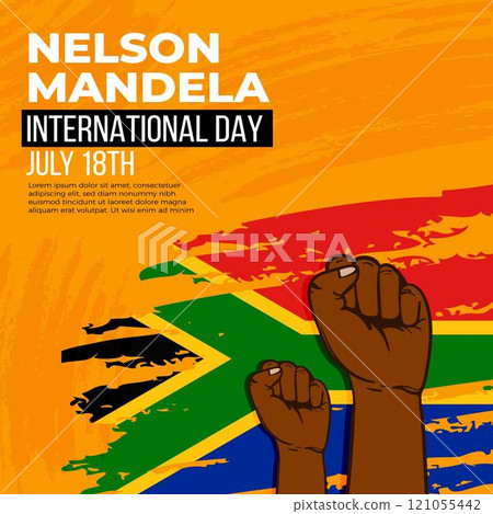 Flat nelson mandela international day illustration 121055442
