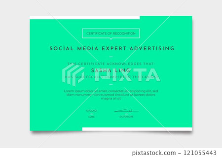 Minimalist monocolor social media expert advertising certificate 121055443