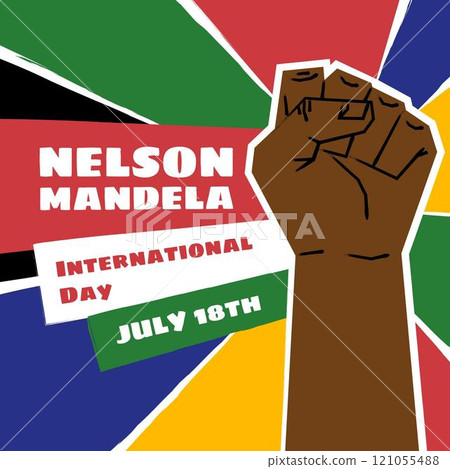 Hand drawn nelson mandela international day illustration 121055488