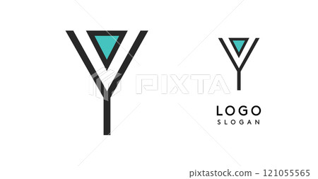 Geometric minimal letter Y. Alcoholic coctail icon. Sleek tech logo for innovative branding, real estate, archetecture studio, digital finance, kid toys logo, creative brand. Vector illustration Geometric minimal letter Y. Alcoholic coctail icon. Sleek tech logo for innovative branding, real estate, archetecture studio, digital finance, kid toys logo, creative brand. Vector illustration 121055565