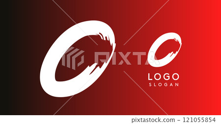 Handwritten brush pen letter O, urban street art, vibrant and rebellious edgy logo for cool music cover and fashion brands. Vector illustration 121055854