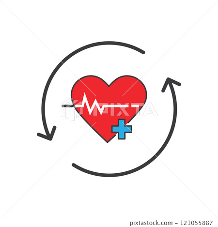 heart beat plus sign heart beat plus sign 121055887