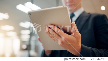 Hand, business and man in office, tablet and typing with internet, financial report and connection. Japan, accountant and employee in workplace, app for investment, stock market and online reading Hand, business and man in office, tablet and typing with internet, financial report and connection. Japan, accountant and employee in workplace, app for investment, stock market and online reading 121056795