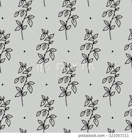 Minimalistic botanical seamless pattern Minimalistic botanical seamless pattern 121057211