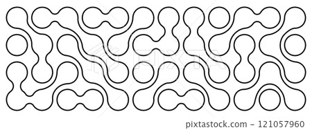Connected meta balls pattern. Liquid drops or amorphous shapes background. Organic blobs or molecules isolated on white background. Modern abstract wallpaper. Vector outline illustration Connected meta balls pattern. Liquid drops or amorphous shapes background. Organic blobs or molecules isolated on white background. Modern abstract wallpaper. Vector outline illustration 121057960