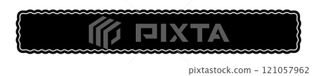 Long rectangle form with wavy borders. Curvy rectangular shape. Empty text box or headline, tag or label isolated on white background. Vector graphic illustration Long rectangle form with wavy borders. Curvy rectangular shape. Empty text box or headline, tag or label isolated on white background. Vector graphic illustration 121057962
