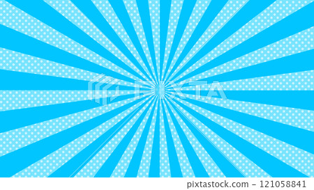 Concentrated lines, dots, light blue, 16:9 121058841