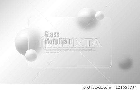 Spheres with transparent frame in glass morphism style. Spheres with transparent frame in glass morphism style. 121059734