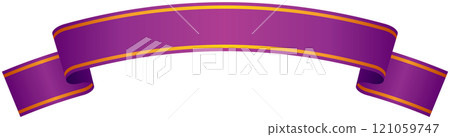 Single illustration of a curved gradient ribbon with gold lines 1 (purple) Single illustration of a curved gradient ribbon with gold lines 1 (purple) 121059747