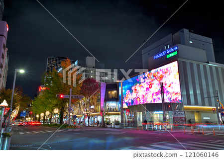 [Aichi Prefecture] Nagoya cityscape: Hirokoji Street in Sakae at night, illuminated with lights 121060146