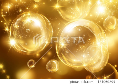 Dark Gold Water Bubble Background for Augmented Reality Generative AI 121060295
