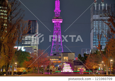 <Aichi Prefecture> Hisaya Odori Park and Nagoya TV Tower lit up at night <Aichi Prefecture> Hisaya Odori Park and Nagoya TV Tower lit up at night 121060709