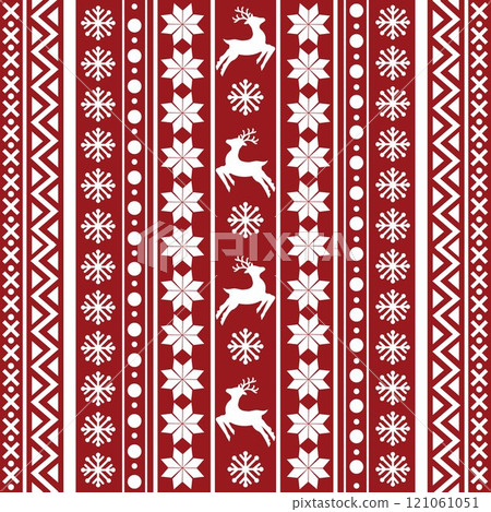 Seamless Scandinavian pattern for Christmas and New Year for winter hat, ugly sweater, jumper, paper or other designs. Seamless Scandinavian pattern for Christmas and New Year for winter hat, ugly sweater, jumper, paper or other designs. 121061051