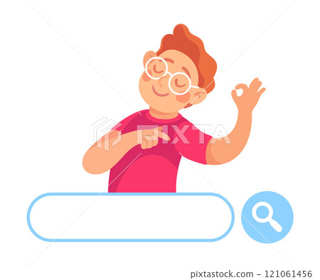 Search with Man with Browser Field Vector Illustration 121061456