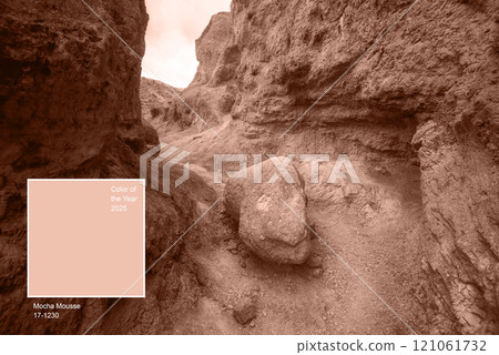 colorful eroded landform of Altai mountains colored in Mocha mousse color of 2025 colorful eroded landform of Altai mountains colored in Mocha mousse color of 2025 121061732