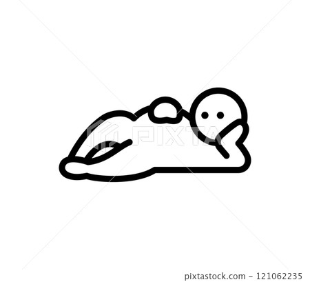 一個人躺著放鬆的插圖 向量圖形 121062235