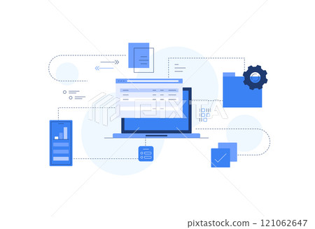 Folder and files. Technological process. Successful working 121062647