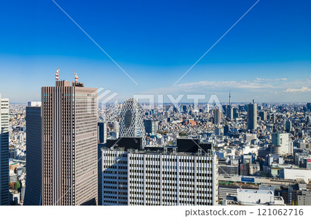 從東京都廳眺望東京晴空塔 從東京都廳眺望東京晴空塔 121062716