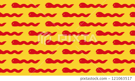 Gold snake pattern vector background illustration material for New Year's cards [horizontal] 121063517