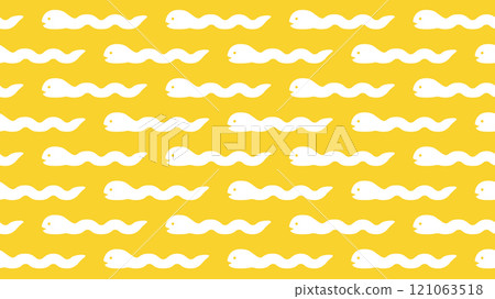 Gold snake pattern vector background illustration material for New Year's cards [horizontal] 121063518