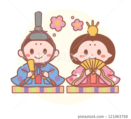 Illustration of the Emperor and Empress for the Doll's Festival in March Illustration of the Emperor and Empress for the Doll's Festival in March 121063788