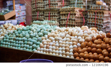 Freshly harvested eggs Freshly harvested eggs 121064196